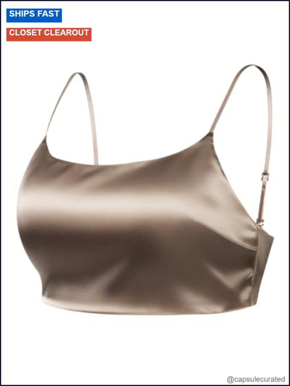 22 Momme Mulberry Silk Crop Top with Adjustable Straps